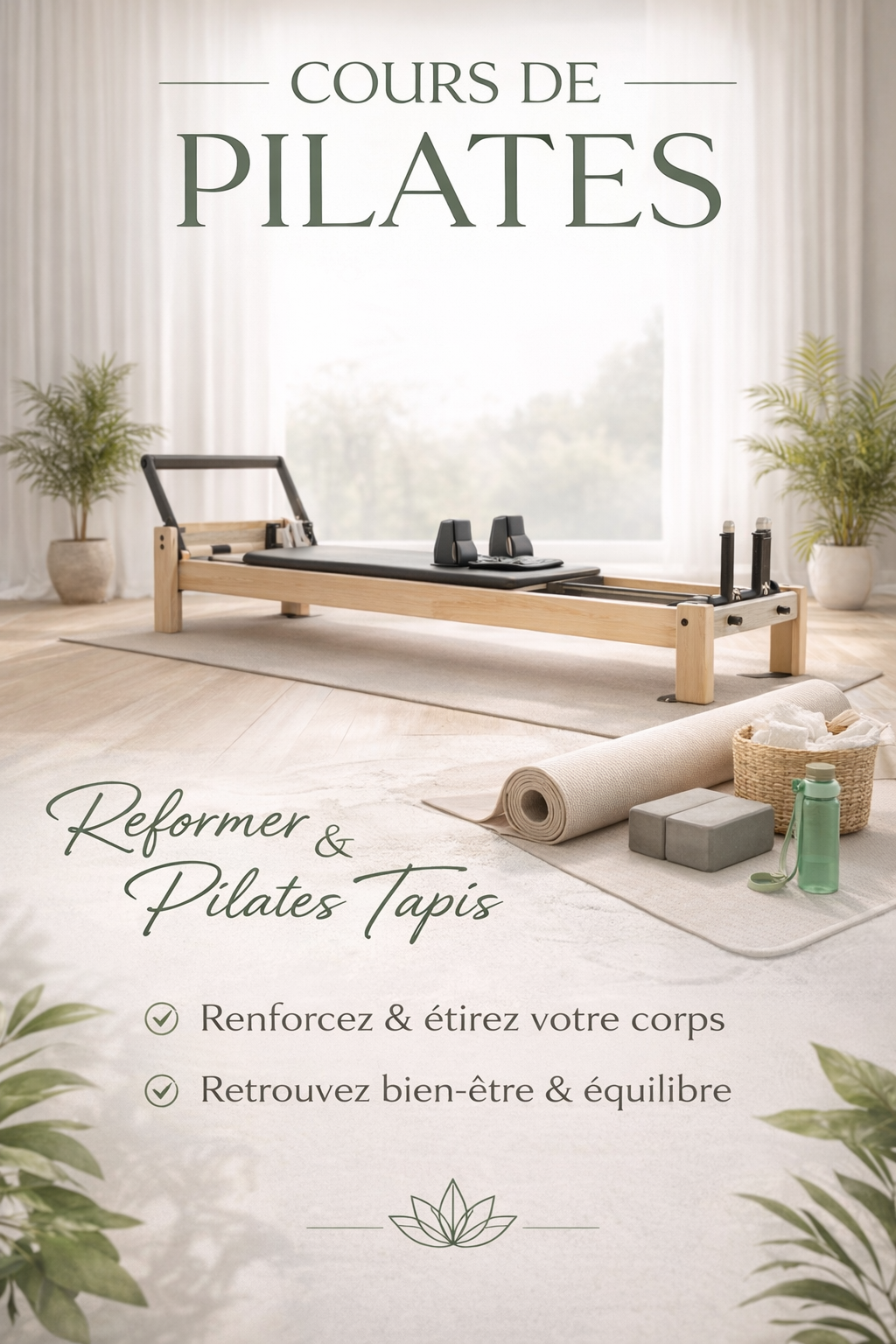 Cours de pilates en studio lumineux